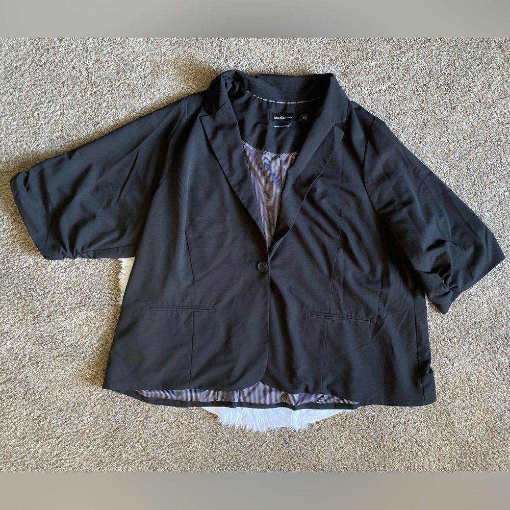 Studio by‎ Torrid Blazer Jacket Black Lined Button Front Womens Size 6X